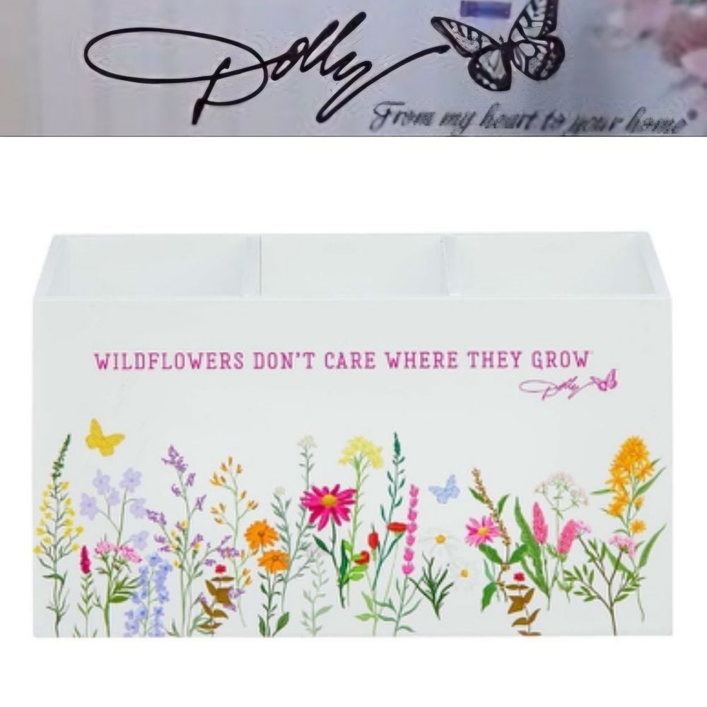 Dolly Parton Wildflowers 3-Slot Decorative Storage Caddy